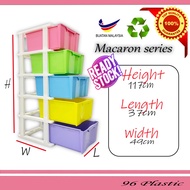 5 Tier Plastic Drawer Macaron Series ( High Quality ) / Cabinet Storage / Laci Plastik Rak Baju 5 Ti