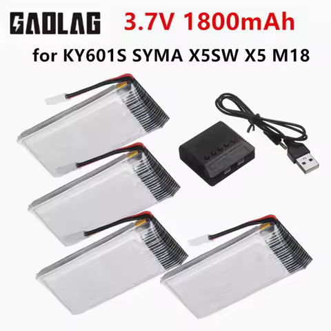 5 in 1 Battery 903052 3.7V 1800mAh Lithium Polymer Batteries Charging for KY601S SYMA X5SW X5 M18 H5