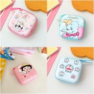 Cute Doraemon Portable Earphone Hard shell Zipper Bag Headphone SD TF Cards Storage Case Bag Carrying Pouch