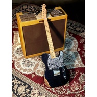 FENDER BRAD PAISLEY ROAD WORN ESQUIRE MAPLE FB ELECTRIC GUITAR (BLACK SPARKLE)