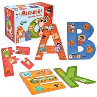 SYNARRY Wooden Alphabet Puzzles for Kids Ages 3-5, ABC Learning for Toddlers Ages 3+, Sight Words Le