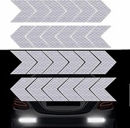 Moyishi 24PCS Strong Reflective Arrow Decals, Caution Safety Warning Reflective, Visibility Film,Truck Car Trailer Adhesive Sticker (White)