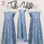 Glitter denim tile glitter tulle/ tulle kebaya/ tile kebaya dress bridal tile/ party dress tile/ tul