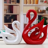 Special Offer Wholesale Ceramic Crafts Modern Home Ornament Wedding Gift Decoration Couple Swan