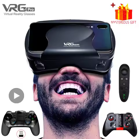 VRG Pro VR Glasses Virtual Reality Headset Devices Viar 3D Helmet Goggles Lenses Smart For Smartphon