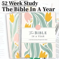 The Bible In A Year Planner - 52 Week Scripture Journal with Floral Design A5 Study Notebook