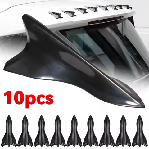 10Pcs Universal Rear Roof Shark Fins Spoiler Wing Kit Car Roof Spoiler Bumper Spoiler Shark Fin Diff