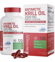 Dầu nhuyễn thể Bronson Antarctic Krill Oil 1000 mg 60v/120 viên USA