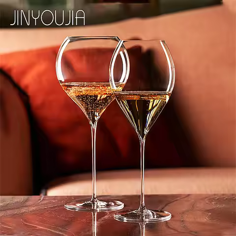 JINYOUJIA Lehmann style 450ml Ball Shape Champagne Wine Glass Crystal Glass Handmade Flawless Goblet