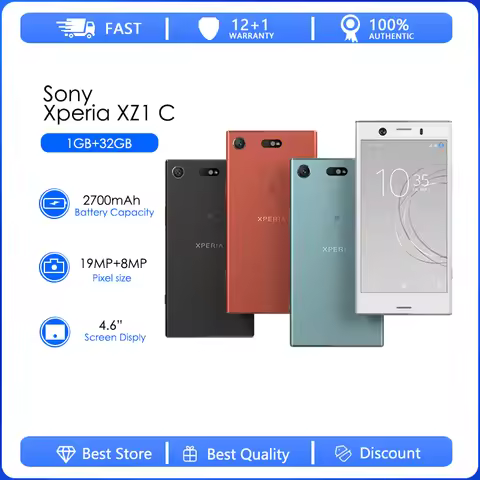 Sony Xperia XZ1 Compact G8441 Refurbished Original Unlocked Ericsson Xperia 20MP 5.2" CellPhone 3G W