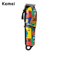 Kemei Professional Fade Hair Clipper Graffiti Hair Cutting Machine Men Adjustable Haircut Cordless B