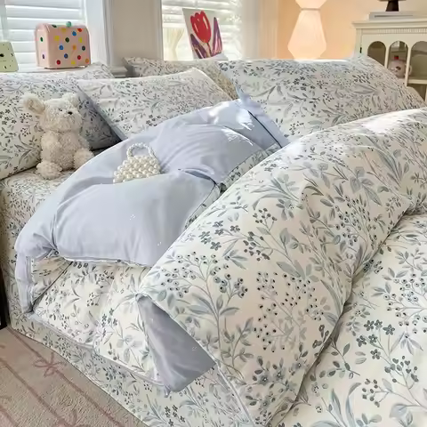 High Quality Luxury Floral Style Bedding Set Duvet Cover Set Kids Adult 1 Duvet Cover 2 Pillow Shams