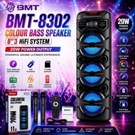 BMT-8302 Bluetooth Speaker Wireless Portable Party Speaker 20W Super Bass HiFi Sound 8×3 Inch RGB LE