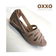 OXXOรองเท้าคัทชู หุ้มส้นเปิดหน้า  วัสดุหนังเทียม ด้านหลังเสริมกันกัด พื้นด้านในบุฟองน้ำ ช่วยให้ นุ่มสบาย SM3290