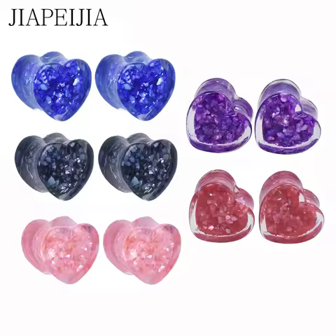 6-25mm Colorful Shell Fragments Acrylic Ear Tunnels and Gauges Ear Stretcher Expander Plug for Ear E