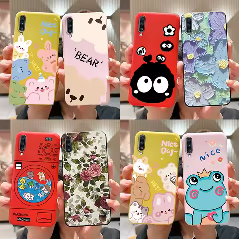 Case For Samsung Galaxy A70 Case Stylish Painted Flower Shockproof TPU Soft Silicone Phone Cover For
