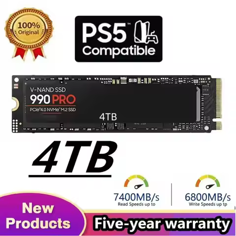 Original New 990 Pro SSD 4TB 2TB NVMe PCIe 4.0 Up 7450MB/s M.2 2280 Solid State Drives for PlayStati