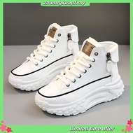 Fashion High-top Women's Sneakers Shoes Thick-soled Height Increasing Casual Sneakers Women Side Zip