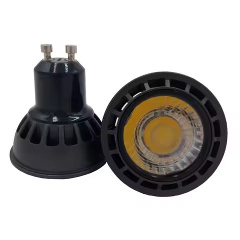 10pcs Dimmable E27 GU10 7W Ceiling LED Bulb COB Spotlight 110V 220V Aluminum Black Lamp 3000K Natura