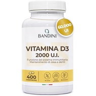 Bendini ®   Vitamin D 60,000 IU/Month 400 Tablets (+ 1 Year), Immune Defense, Bones, Teeth and Muscl