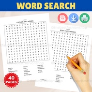 A051 [PDF] Halloween Word Search Activity Pages Printable Worksheet