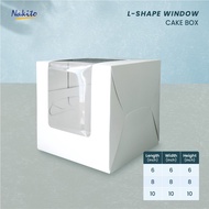 10/20PCS READY STOCK --Cake box with window // L-shape // 6 &amp; 8 &amp;10inch
