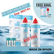 Avizor Ever Clean Preservative-Free Contact Lens Solution (2x225ml) Free 60mlx1