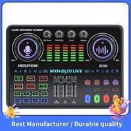 【NEW】DJ20 Studio Sound Card with 48V Microphone System, Reverberation Tech, and Noise Reduction for 