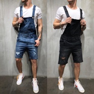 Men Denim Jumpsuit Pant Short Jeans Skinny Jeans Destroyed jeans Short Pant SW