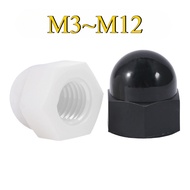 [Nut] White Plastic Nylon Cap Nut Locking Nut M3-M20