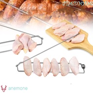 ANEMONE 3pcs Chicken Wing Fork, Stainless Steel Flat Chicken Rails Clamping, BBQ Grilling Tool Profe