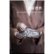 Reclining Buddha Sleeping Buddha Shakyamuni Buddha Reclining Buddha Statue Creative Home Purple Clay