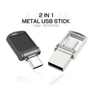 Stick Memori usb Mini 32GB 64GB 128GB 256GB Type C Ultra Dual Mini USB 2.0 Flash Drive Memory Stick 