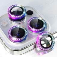 For iPhone 15 Pro Max/14 Pro Max/13/13Pro/13 Pro max/11/11Pro/11 Pro max/12/12 Pro/12 Pro Max Bling Diamond Rear Camera Lens Protector Ring Tempered Glass