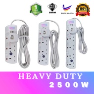 extension 3 plug 2 / 3 / 4 / 5 Gang SIRIM 5M Heavy Light Duty Extension Trailing Socket Universal So
