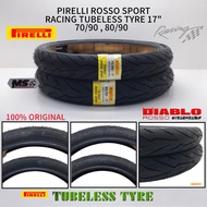 Pirelli Diablo Rosso Sport 38S Tubeless Tyre/Tayar 17" 70/90,80/90