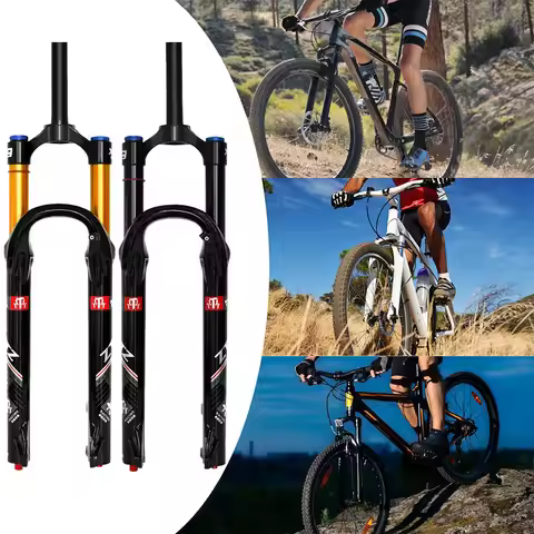 ZTZ 26/27.5/29 Inch Mountain Bike Air Suspension Fork Rebound Adjust 9x100mm Manual Lockout Front Fo
