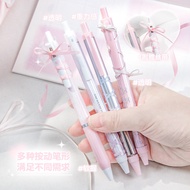 RosyPosy Ballet Strap Exam Pen 4-Pack Ribbon Black Gel Pen 0.5 Student Exam Pen