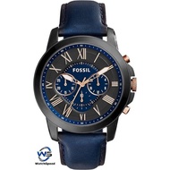 Fossil FS5061 Grant Black &amp; Blue Dial Blue Leather Chronograph Men's Watch