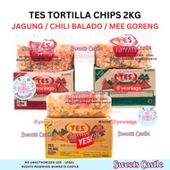 *2KG* Keropok Tes Tortilla Chips (1Carton) Rasa Jagung Barbeque / Sambal Balado / Mee Goreng