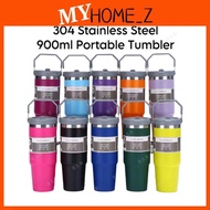 MYHZ_ 900ml 304 Stainless Steel Handheld Thermos Insulated Vacuum Tumbler Hot or Cold Mugater Bottle with Straw Handle