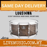 Ludwig LU6514WA 6.5x14inch Universal Wood Snare Drum, Walnut Burl