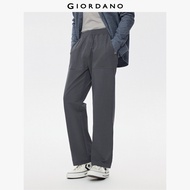 GIORDANO Men Pants Twill Knit Pants Inner Drawstring Elastic Waist 4-Pocket Solid Color Simple Fashi