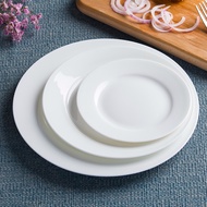 White Ceramic Dining Flat Plate