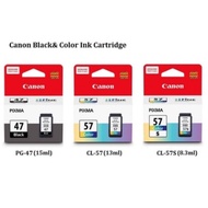 CANON PG-47 BLACK CL-57 COLOR INK E410 E400 E460 E480 E470 E3170 E4270