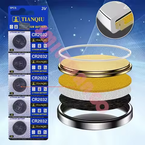 TIANQIU CR2032 Battery DL2032 ECR2032 BR2032 2032 CR 2032 3V Lithium Button Cell Coin Battery Long L