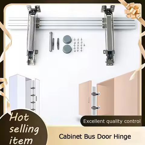 Bus Door Hinges Soft Closing Damping Sliding Folding Cabinet Wardrobe Corner Hardware Kit Track Push