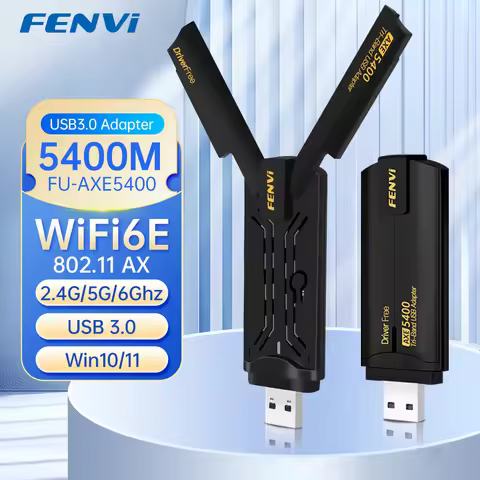 FENVI AXE5400 WiFi 6E USB Adapter Dongle Tri Band 2.4G/5G/6GHz 802.11AX USB3.0 WiFi6 Network Card MU