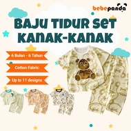 Baju Tidur Set Kanak-Kanak Lengan Pendek 6 Bulan - 6 Tahun Lelaki Perempuan Cotton Kids Pyjamas Set