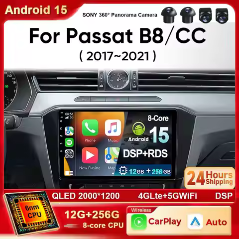 Android 15 Car radio For Volkswagen VW Passat B8 CC GTE 201 Carplay Android Auto Qualcomm Car Stereo